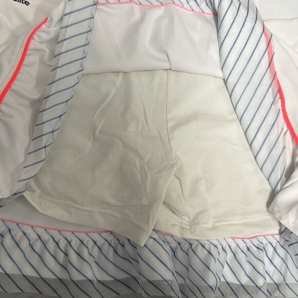 Adidas White Pink Ruffled Athletic Skirt - Size Medium - Orange Blue White - Picture 5 of 5